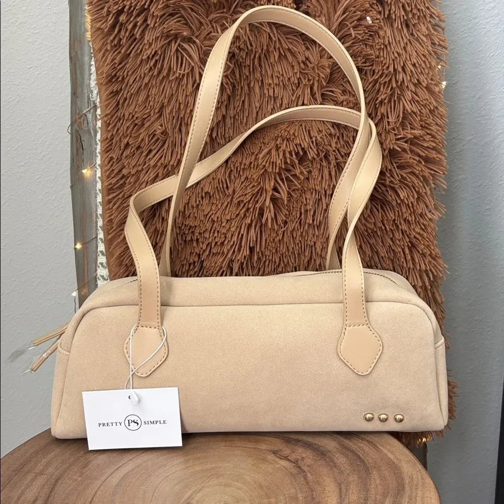 Pretty Simple Sally Suede Barrel Bag/Oat